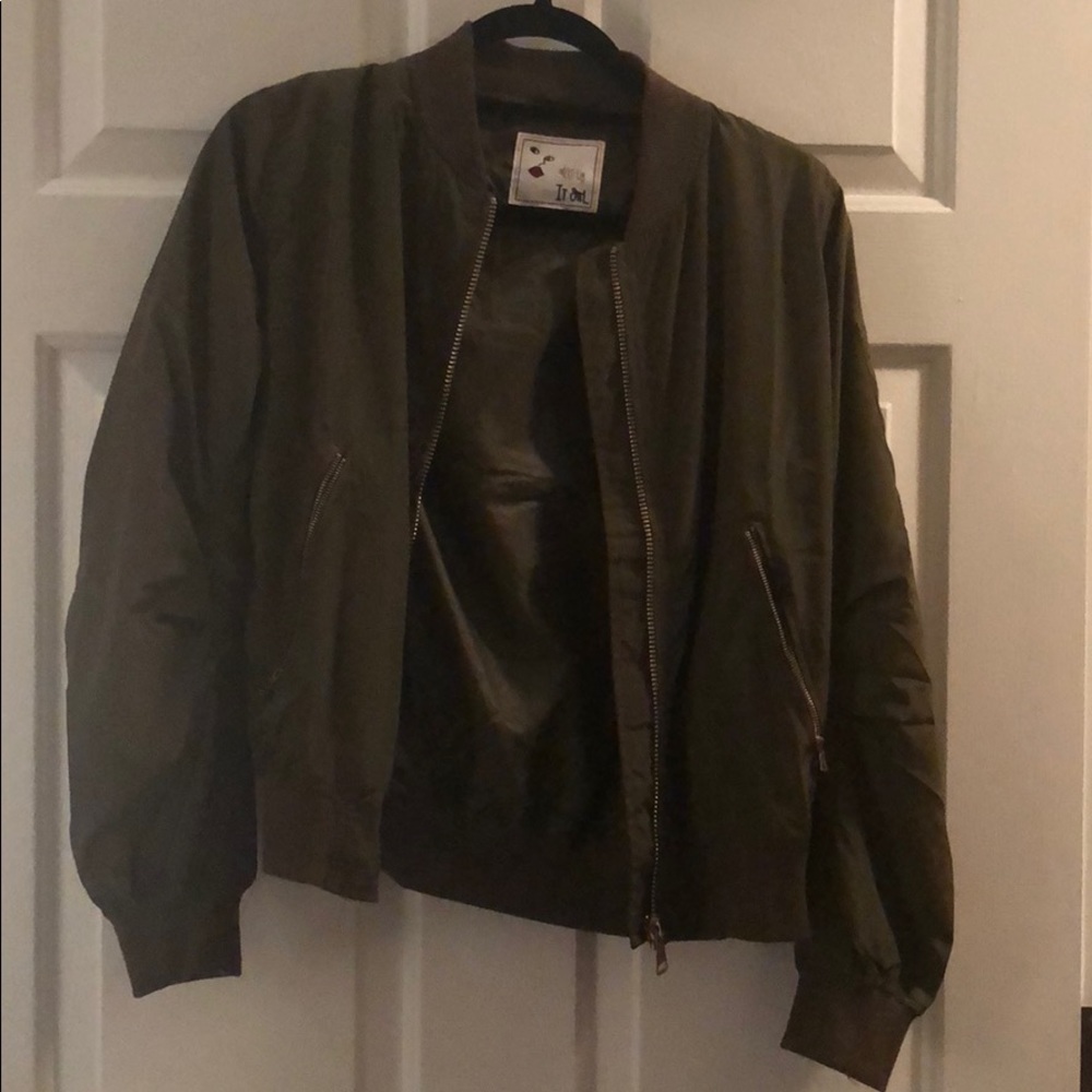 Army green bomber jacket